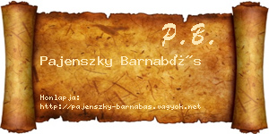 Pajenszky Barnabás névjegykártya