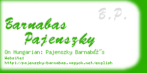 barnabas pajenszky business card